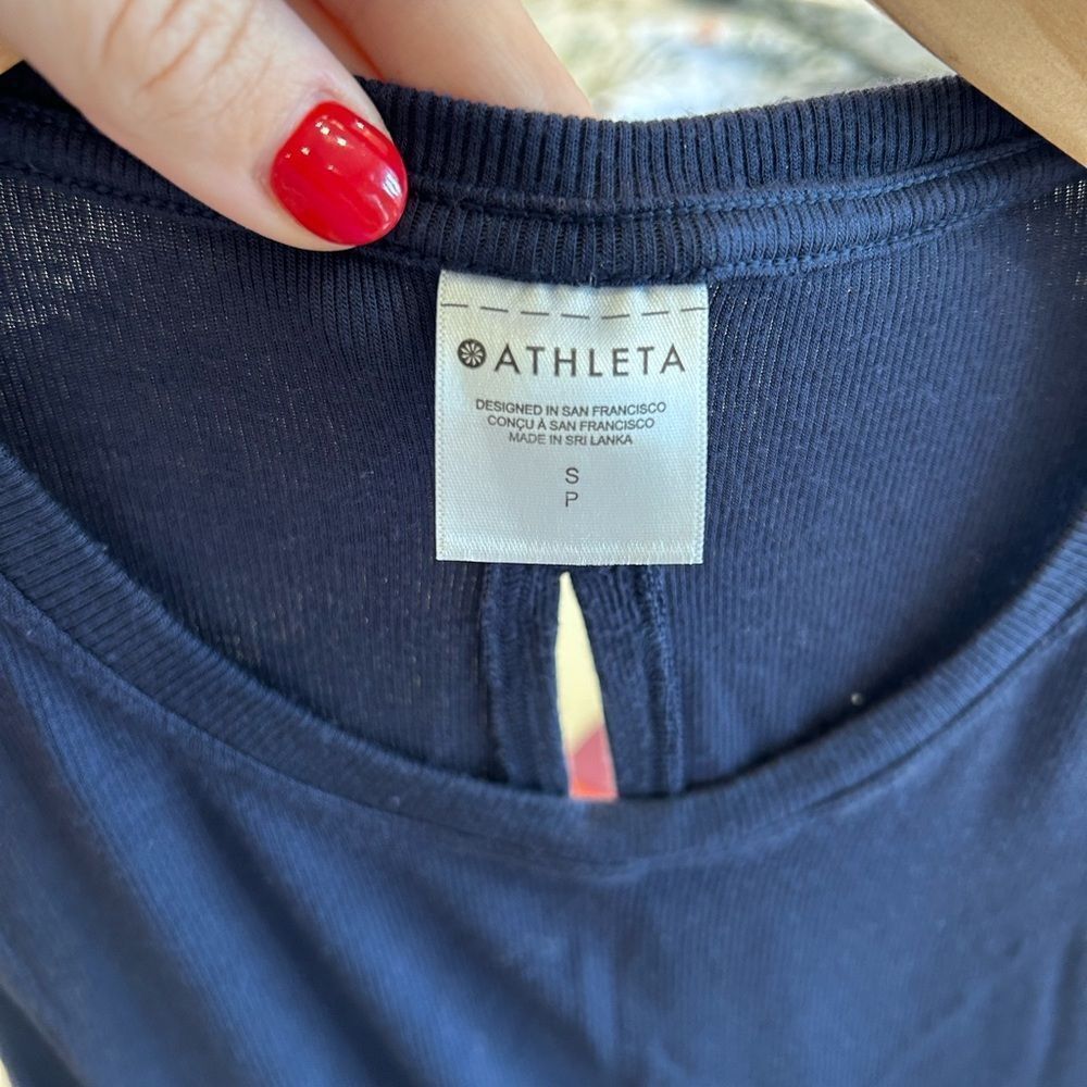 Athleta Navy Lightweight Rib Open Back Tank - Picture 6 of 6